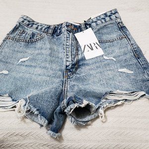 Zara, High rise jean short